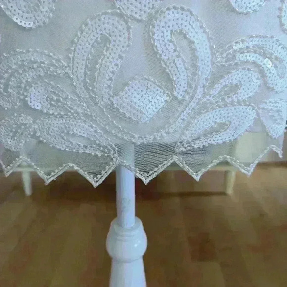 White Verte Beaded And Sequined Cocktail Homecoming Dress Size M - Picture 5 of 11